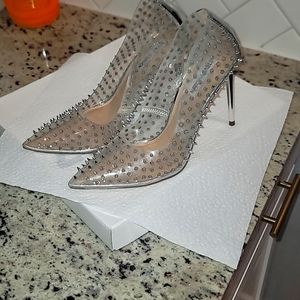 Steve Madden Women's Heels |VALA STUD ClearVALA is iconic!